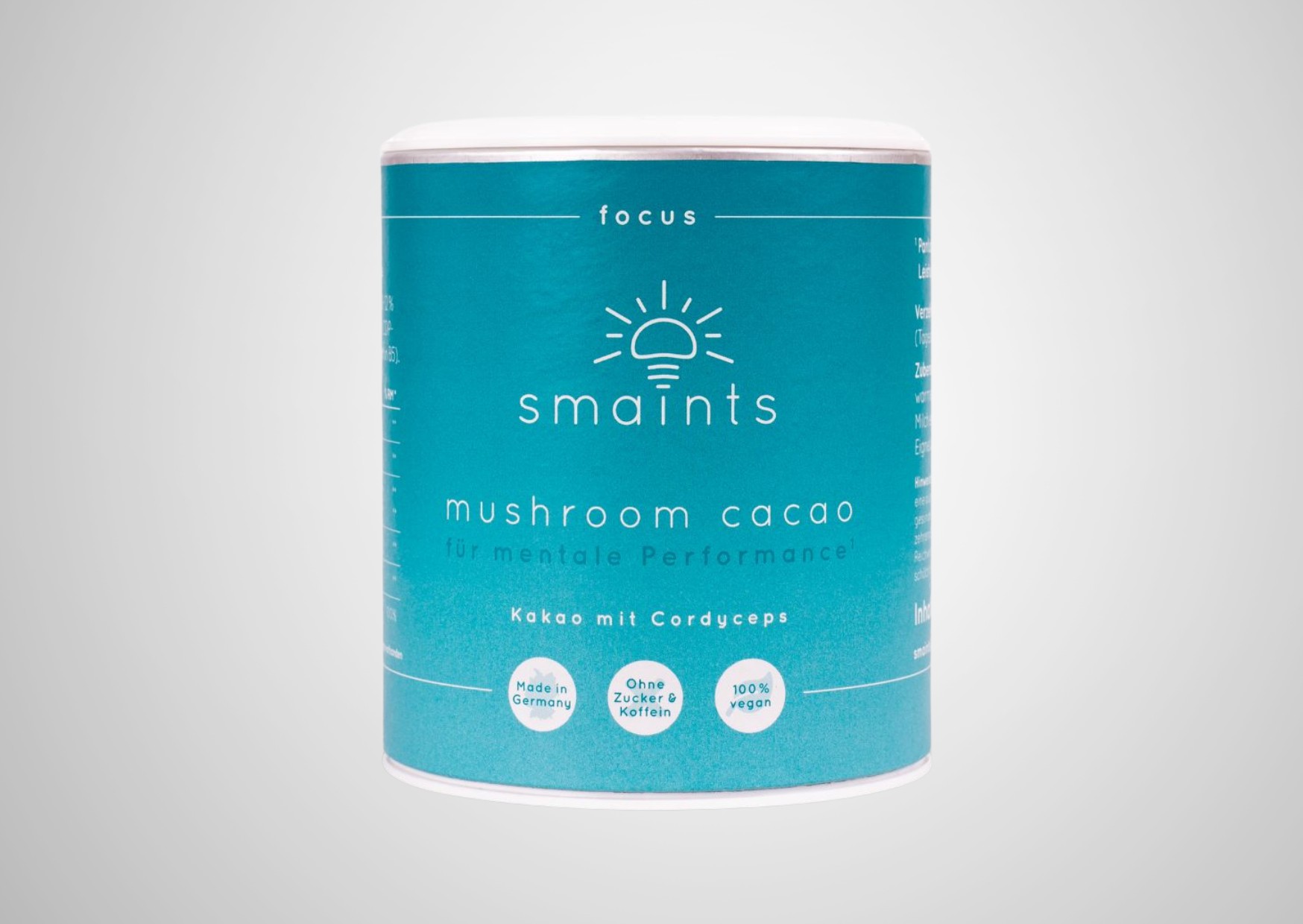 Cacao soluble con polvo de Cordyceps molido, de la marca Smaints