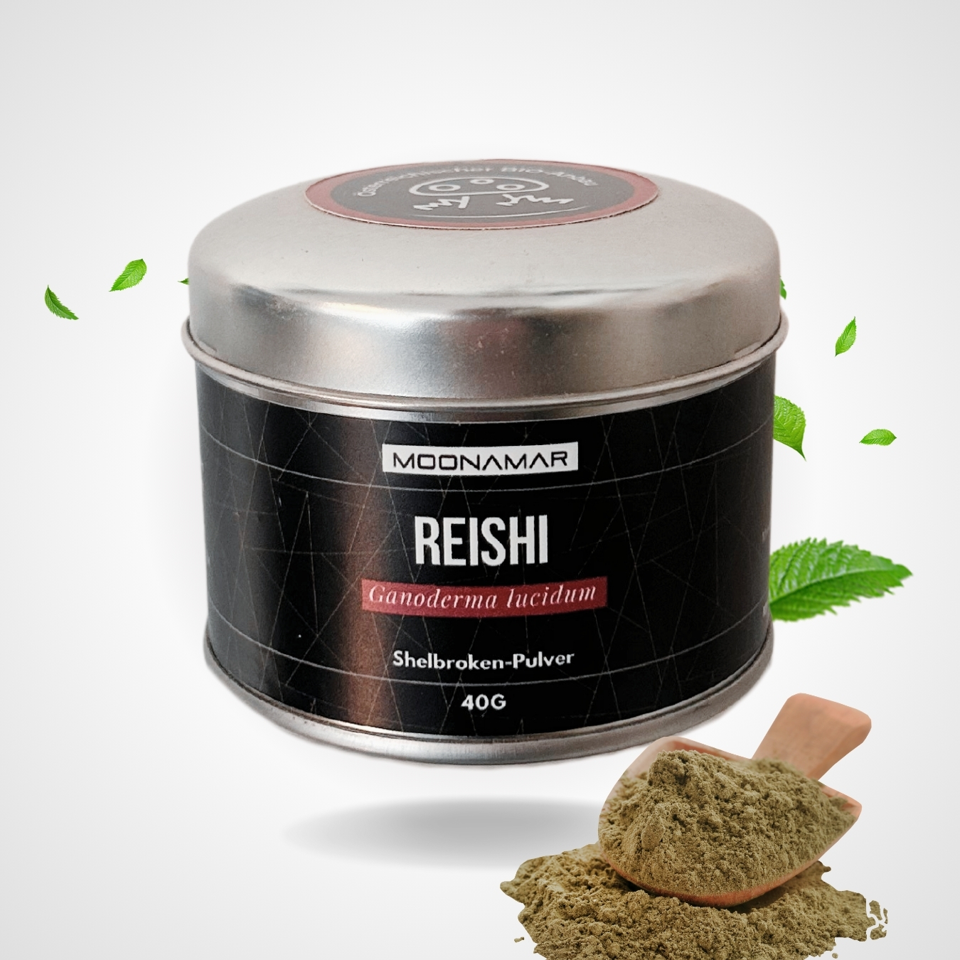 Polvo Shellbroken de Reishi, de la marca Moonamar