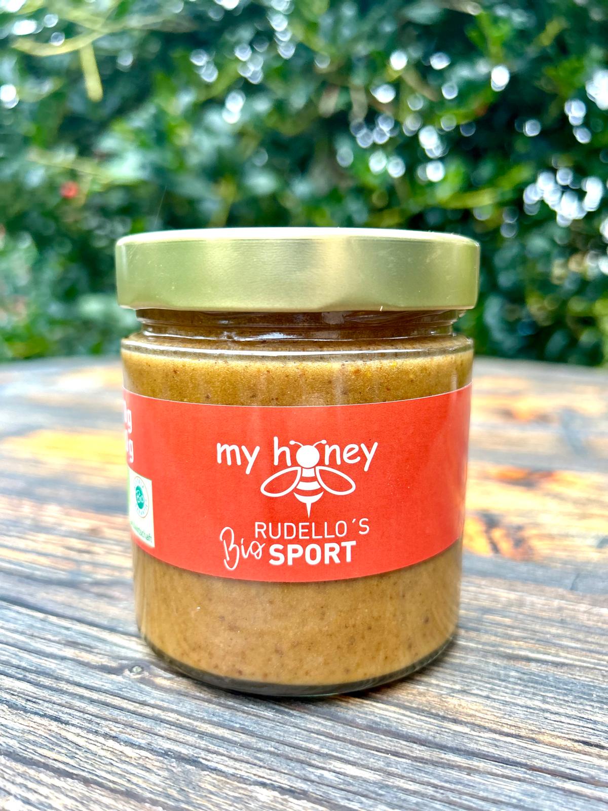 Rudello's Sport Mix con Miel orgánica y ginseng fermentado, de la marca My Honey